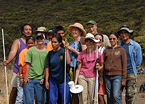 Group of blind hikers enjoying the terrain of Hawaii
